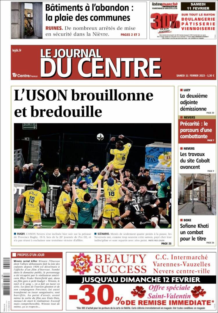 Portada de Le Journal du Centre (France)