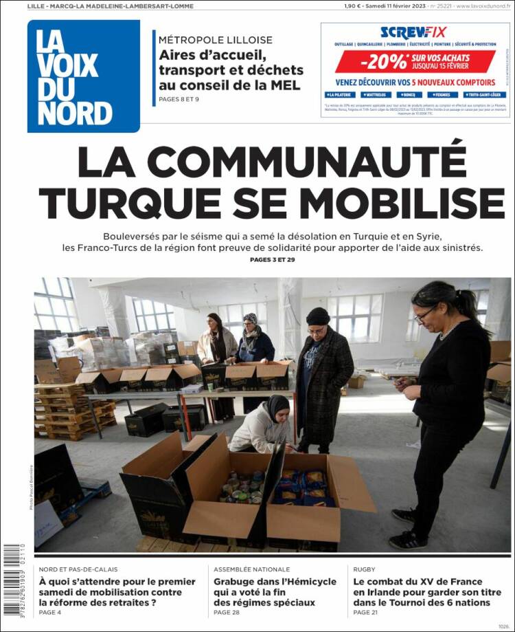 Portada de La Voix du Nord (France)