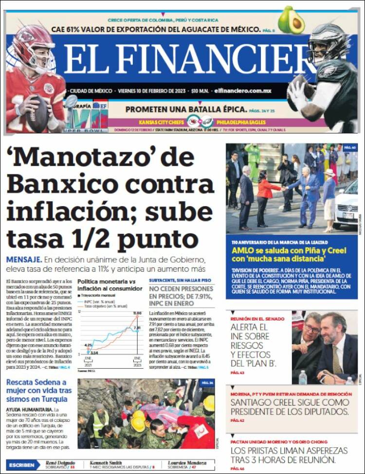 Portada de El Financiero (México)