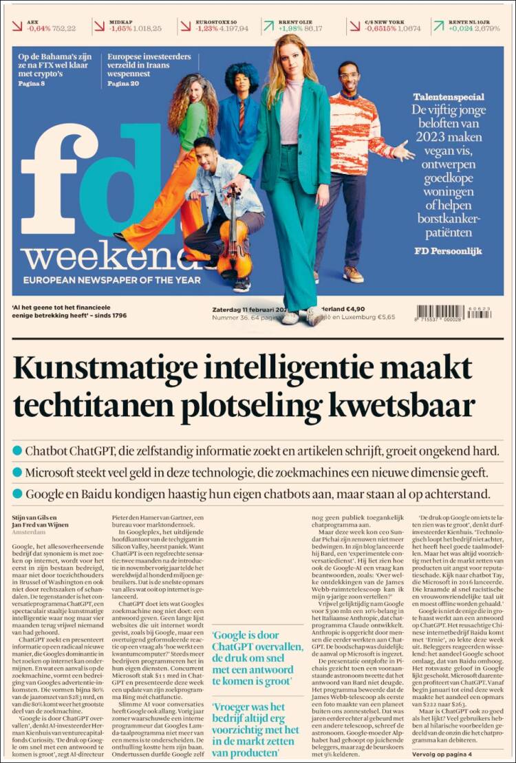 Portada de Het Financieele Dagblad (Pa&iacute;ses Bajos)