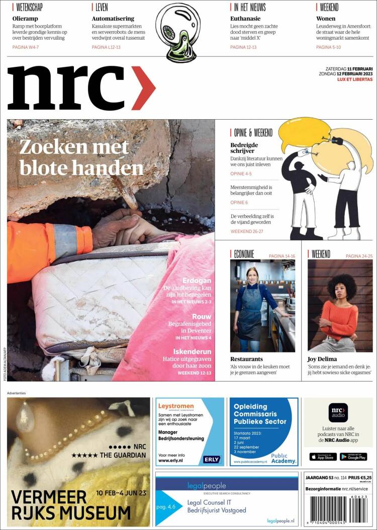 Portada de NRC Handelsblad (Países Bajos)