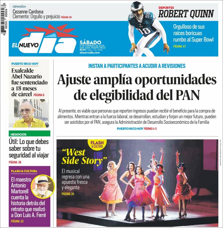 Portada de El Nuevo Día (Puerto Rico)