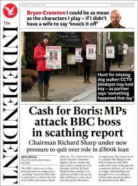 Portada de The Independent (Royaume-Uni)