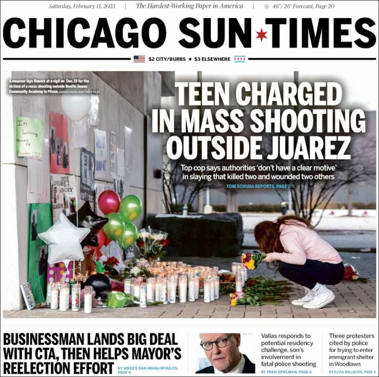 Portada de Chicago Sun-Times (États-Unis)