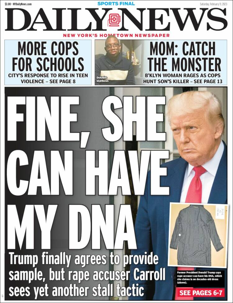 Portada de Daily News - New York (États-Unis)