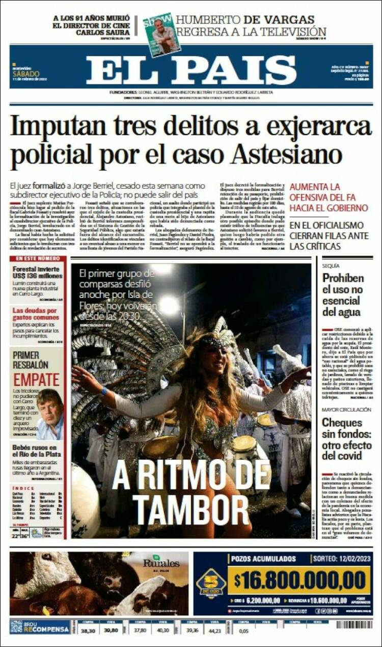 Portada de El País (Uruguay)