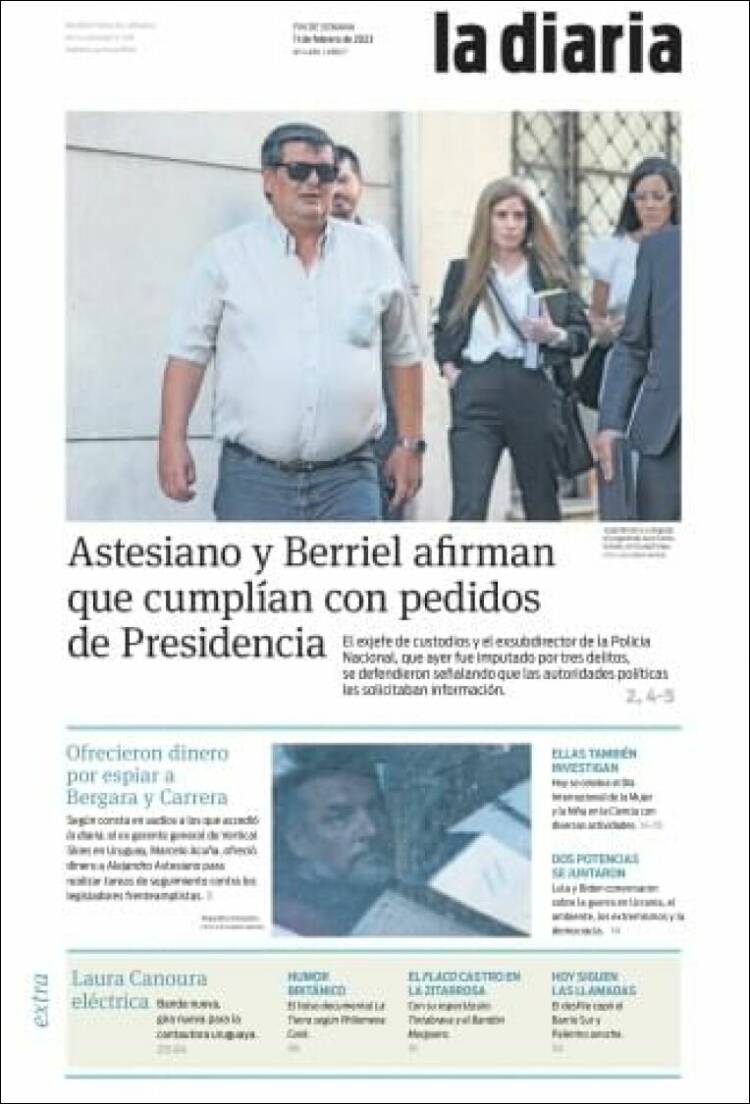 Portada de La Diaria (Uruguay)