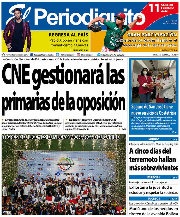 Portada de Periodiquito de Aragua (Venezuela)