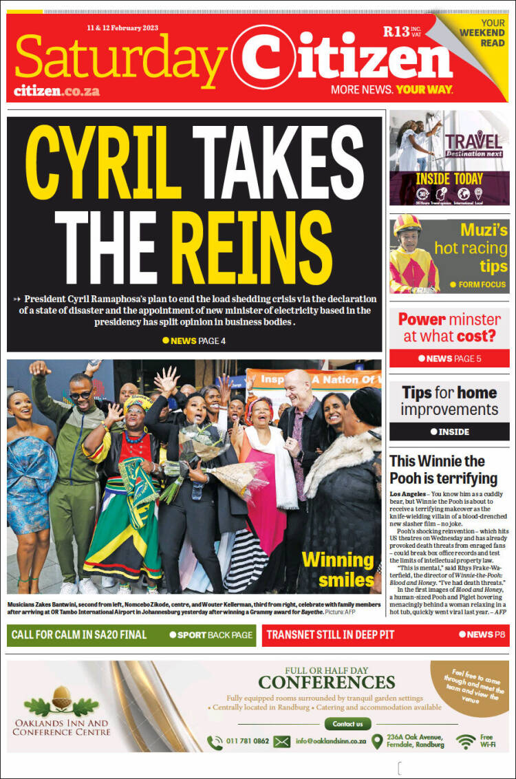 Portada de The Citizen (Sud&aacute;frica)