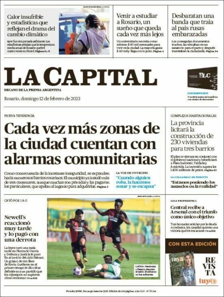 Portada de La Capital - Rosario (Argentine)