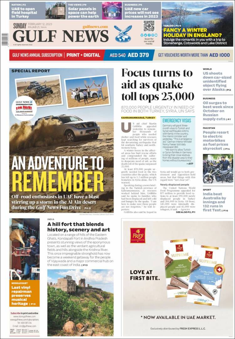 Portada de Gulf News (Asie-Pacifique)