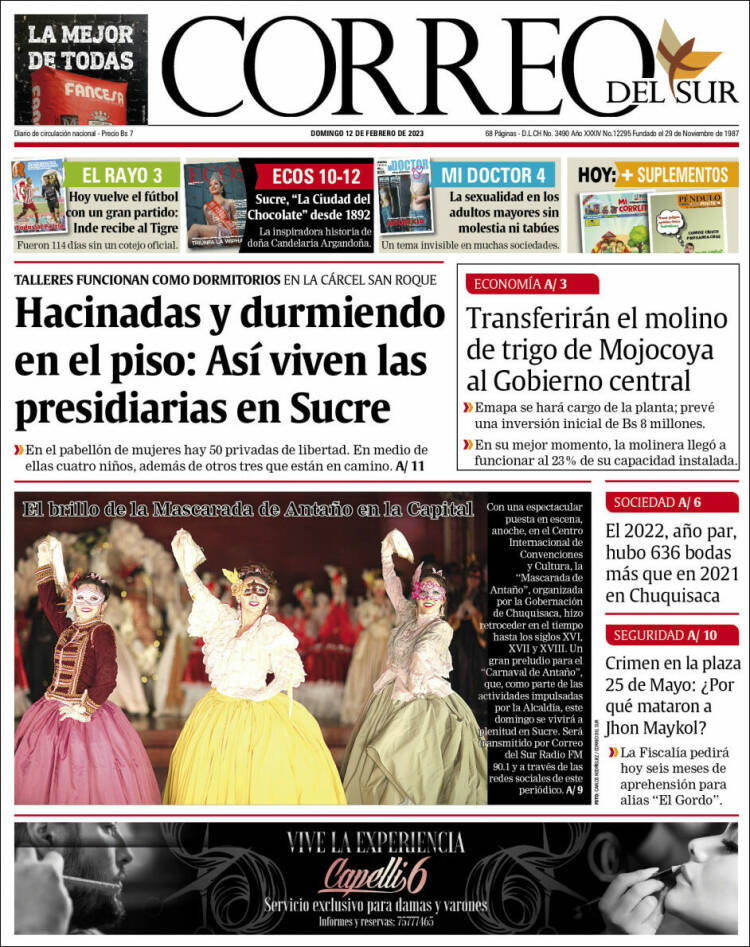 Portada de Correo Sur (Bolivia)