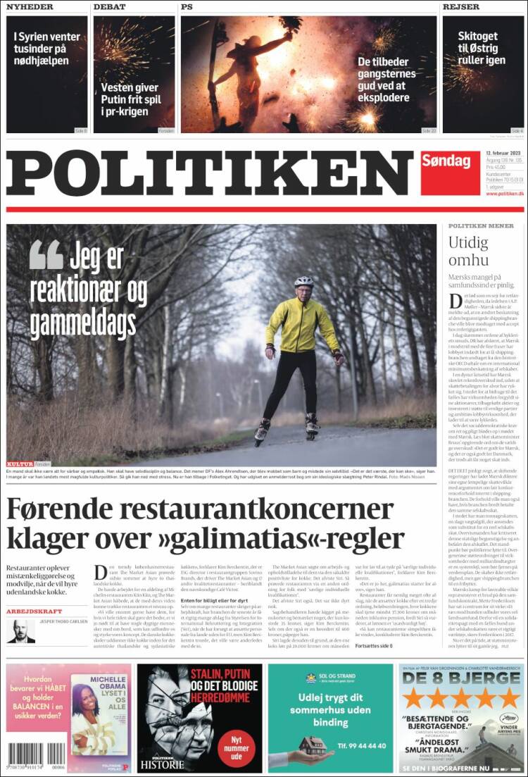 Portada de Politiken (Dinamarca)