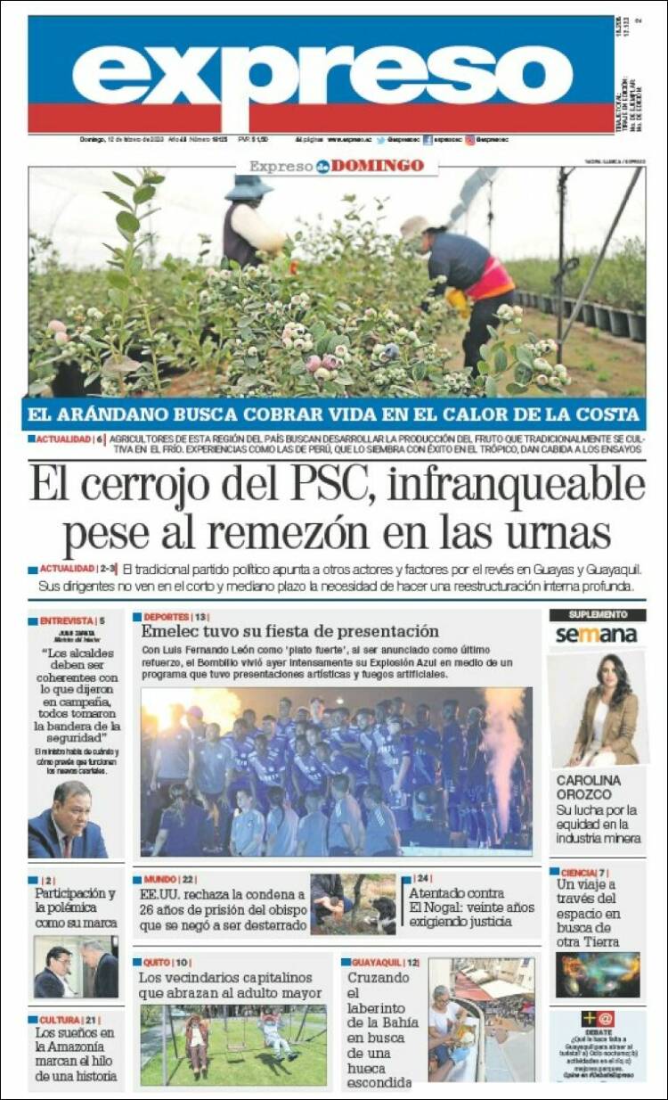 Portada de Expreso (Ecuador)