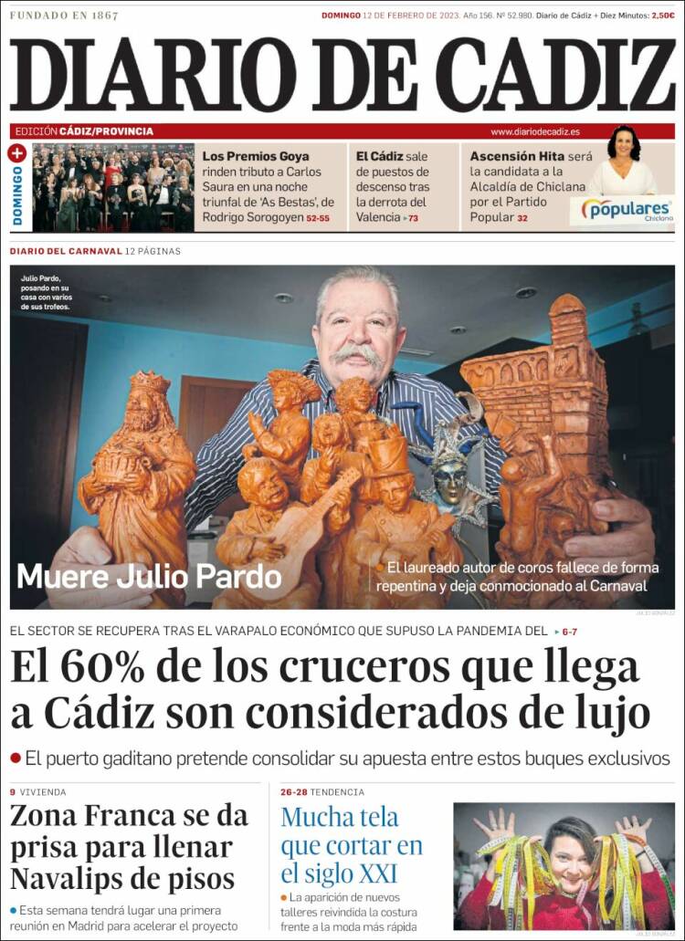 Portada de Diario de Cádiz (Spain)