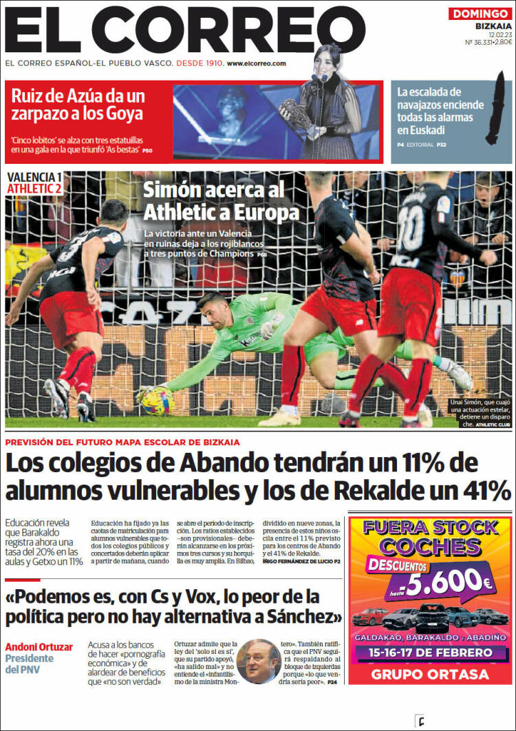 Portada de El Correo (Spain)