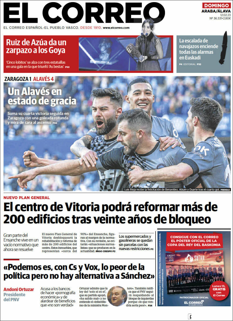 Portada de El Correo - Álava (Spain)