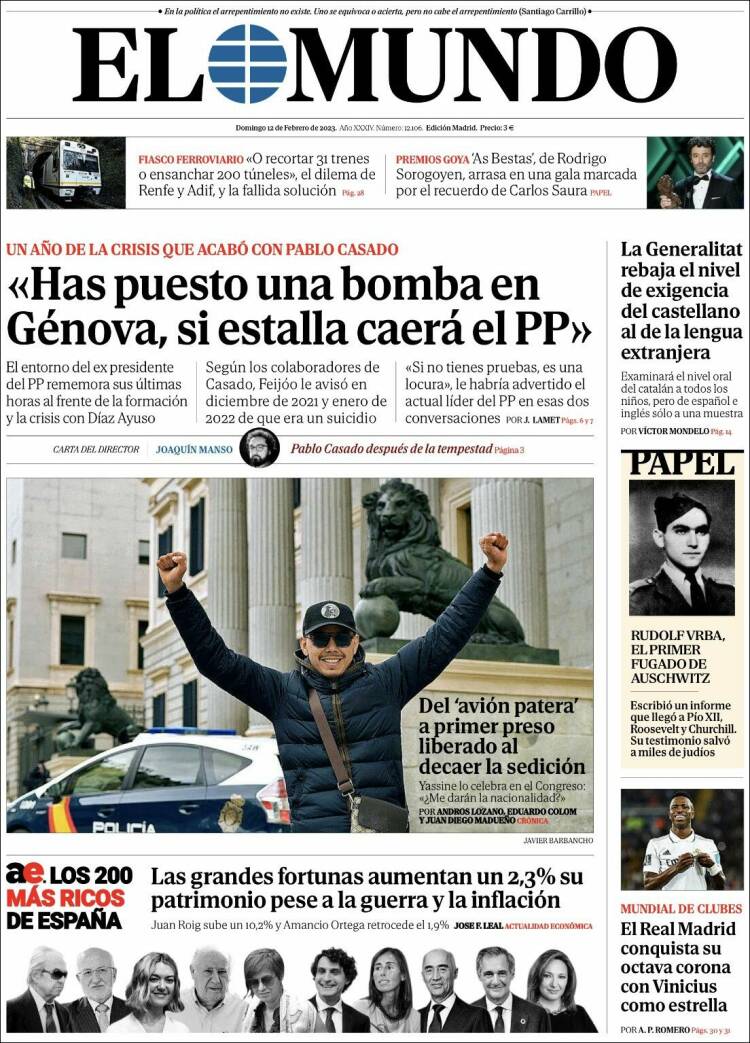 Portada de El Mundo (Spain)