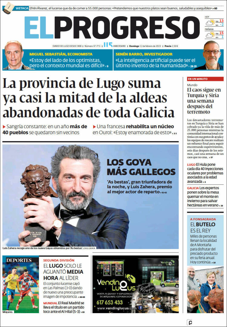 Portada de El Progreso (Spain)