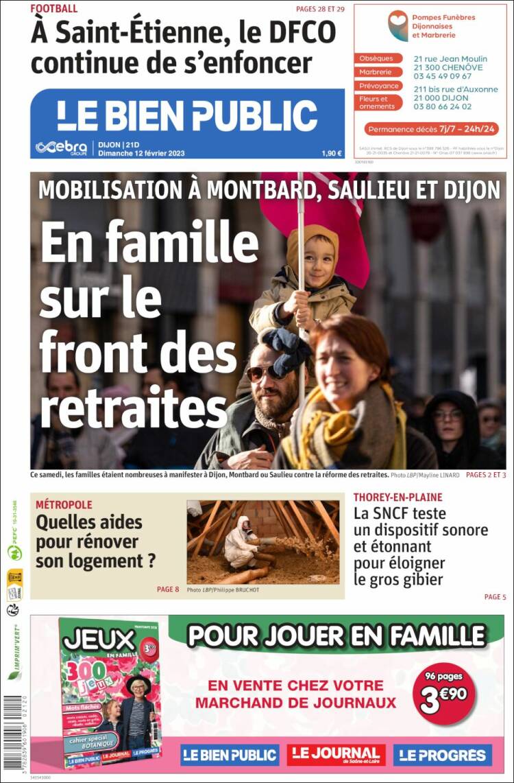 Portada de Le Bien Public (Francia)