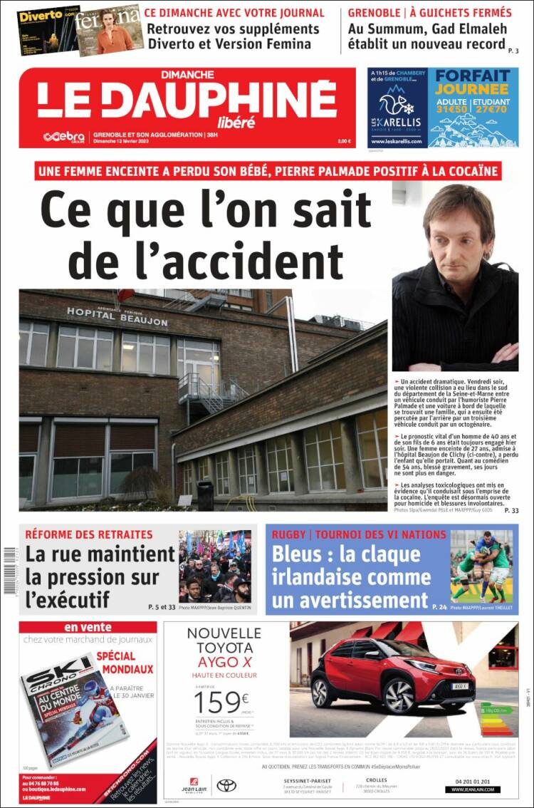 Portada de Le Dauphiné Libéré (Francia)