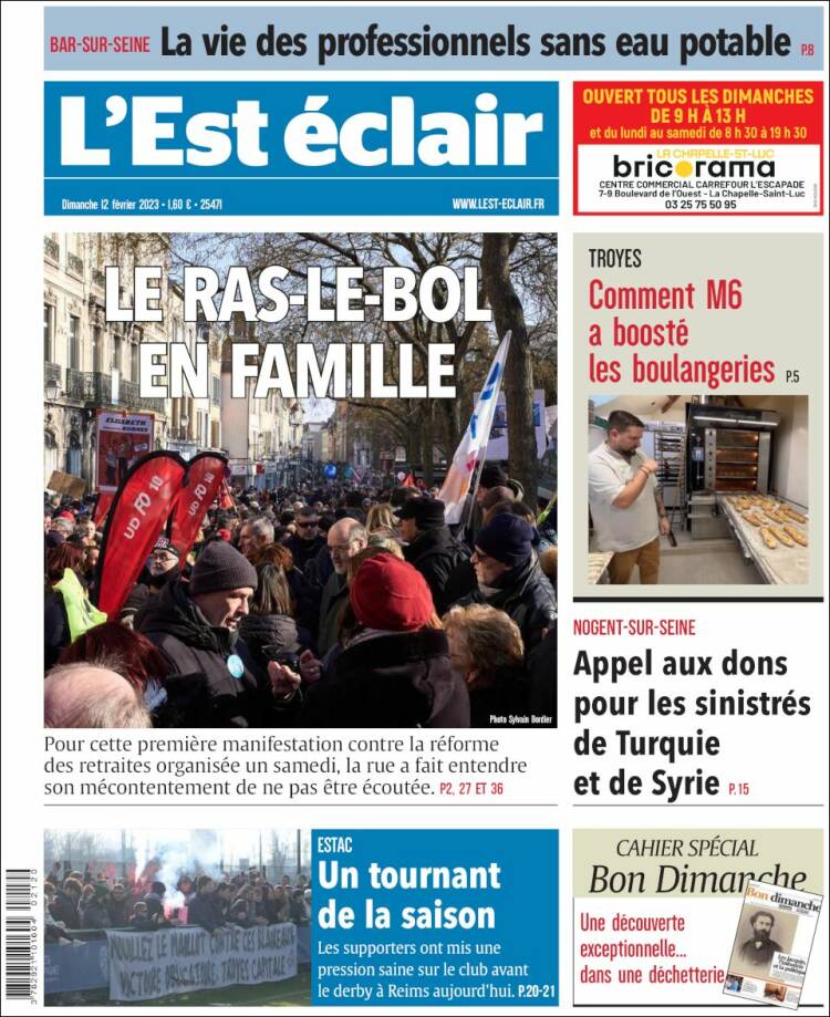 Portada de L'Est Eclair (Francia)