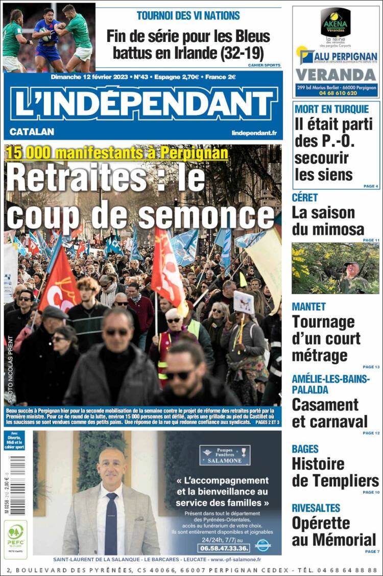 Portada de Le Indépendant (Francia)