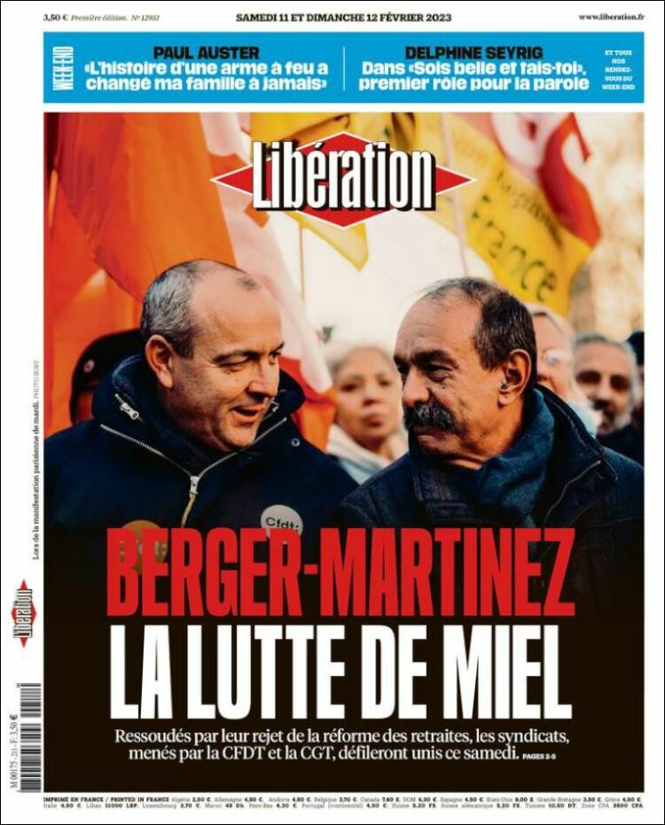 Portada de Libération (Francia)