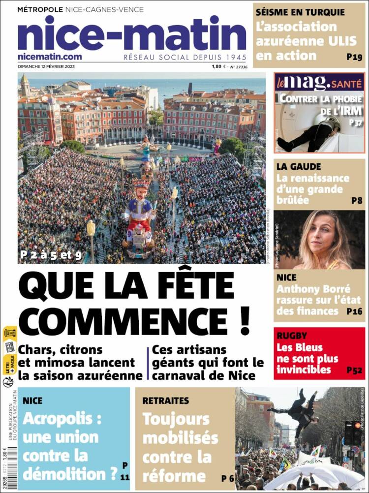 Portada de Nice-Matin (Francia)