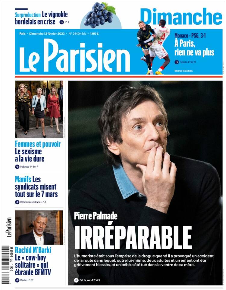 Portada de Le Parisien (Francia)