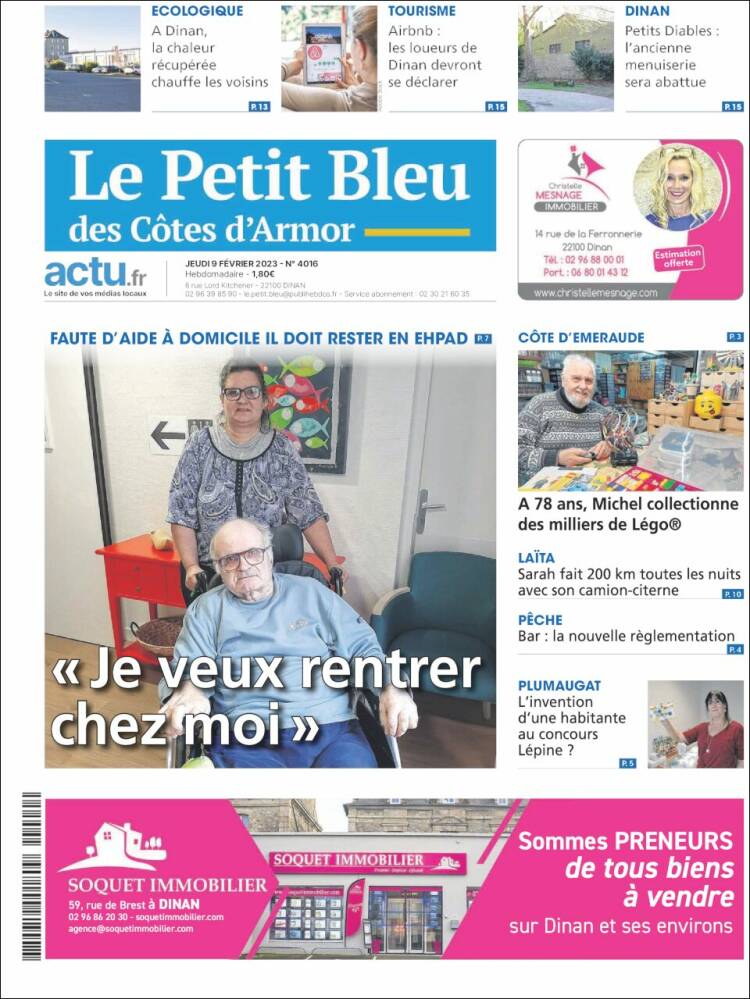 Portada de Le Petit Bleu (Francia)