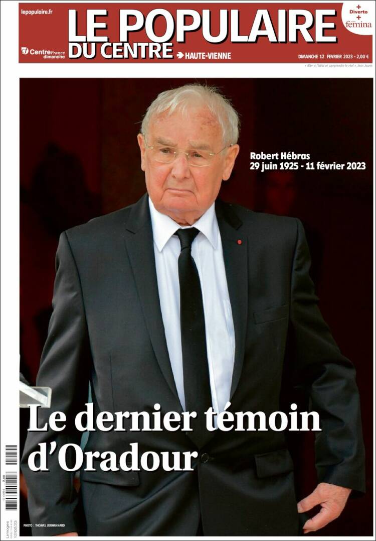 Portada de Le Populaire du Centre (Francia)