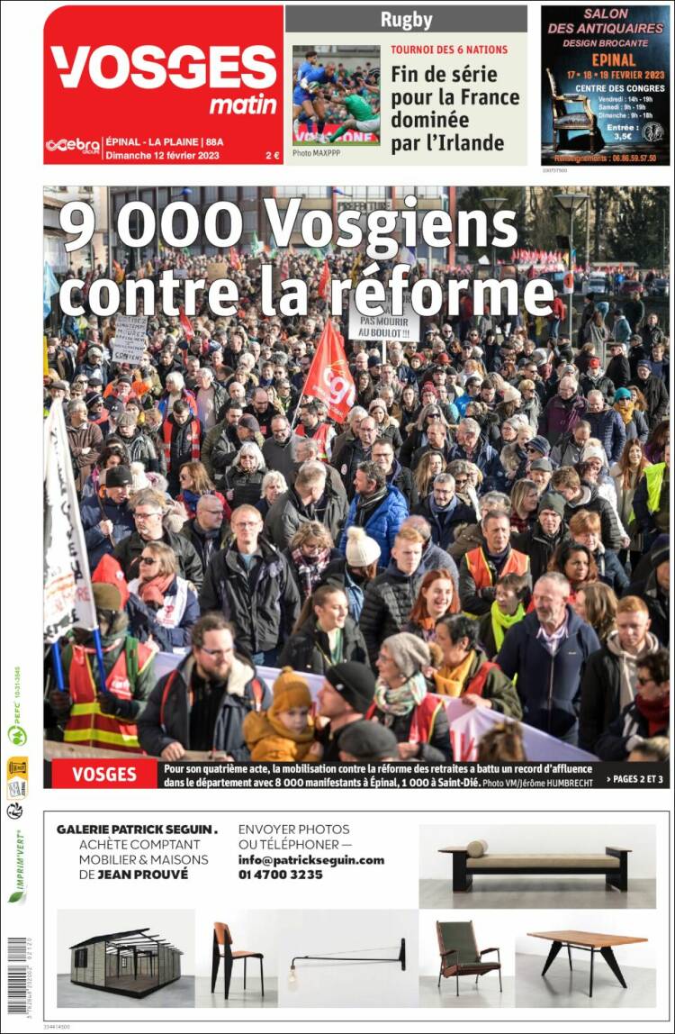 Portada de Vosges Matin (Francia)