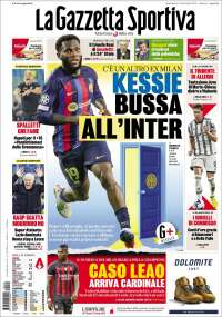 Portada de La Gazzetta dello Sport (Italia)