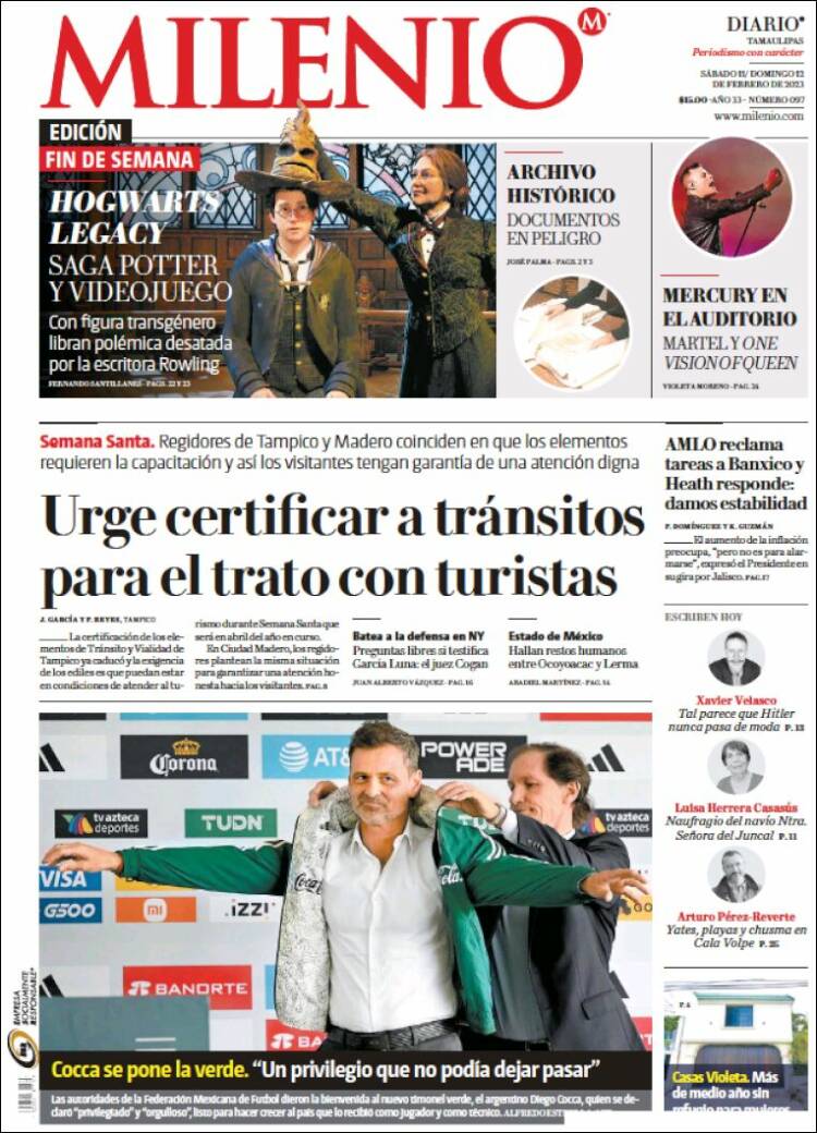 Portada de Milenio - Tamaulipas (México)