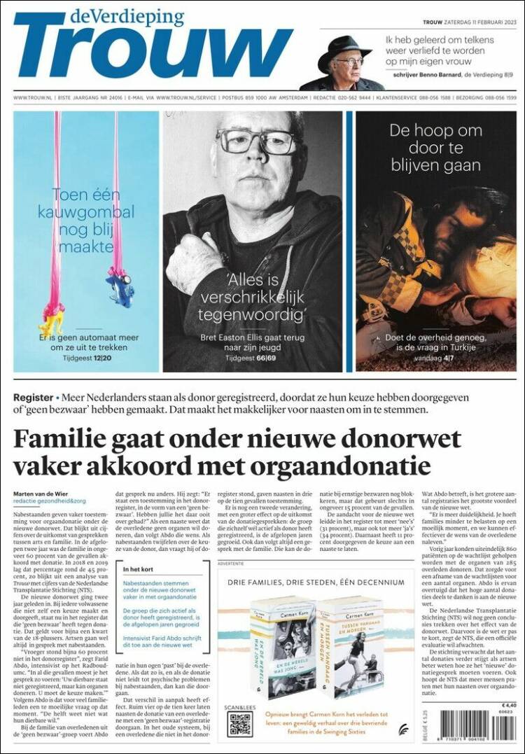 Portada de Trouw (Pa&iacute;ses Bajos)