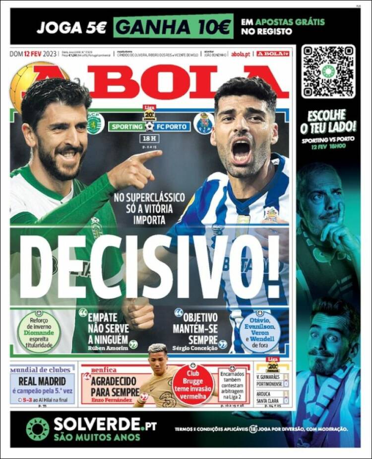 Portada de A Bola (Portugal)