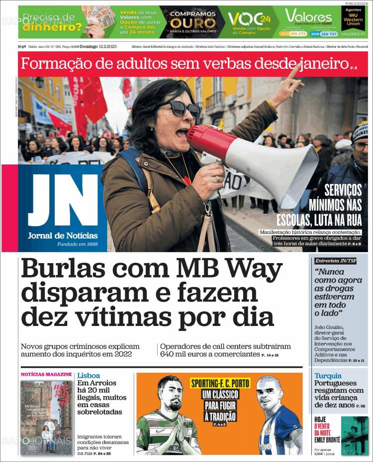 Portada de Jornal de Notícias (Portugal)