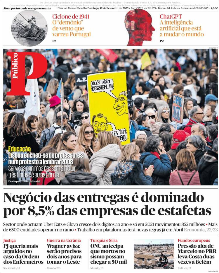 Portada de Público (Portugal)