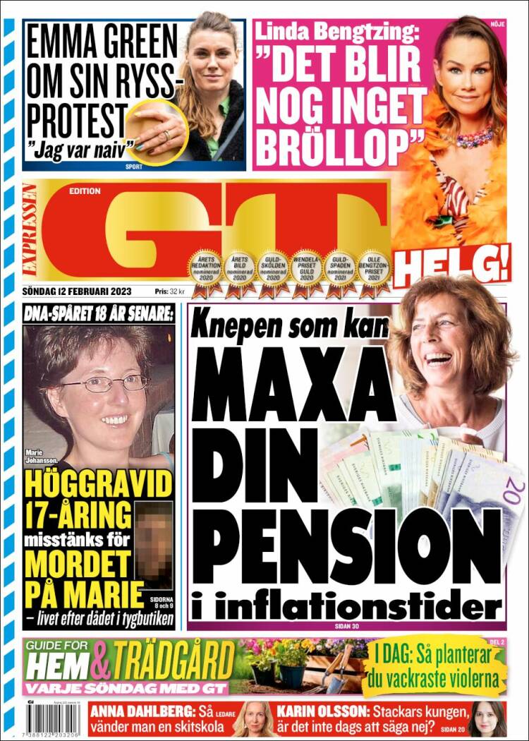 Portada de Göteborgstidningen (Suecia)