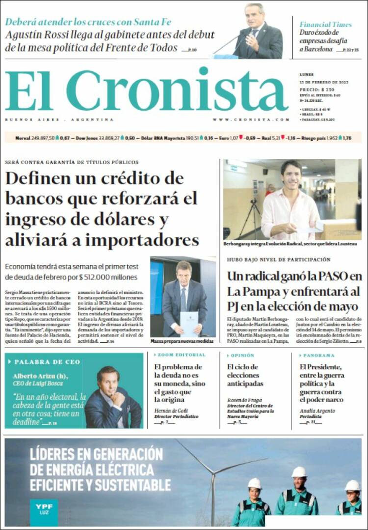 Portada de El Cronista Comercial (Argentina)