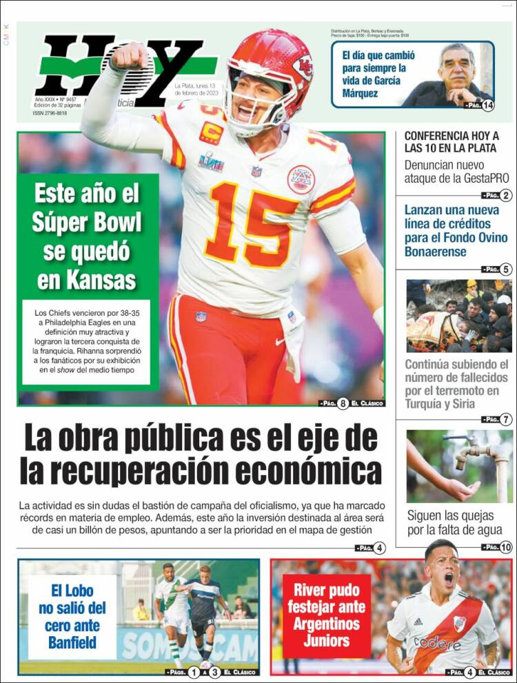 Portada de Diario Hoy (Argentina)