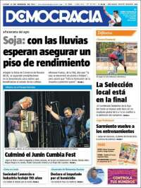 Portada de Diario Democracia (Argentina)