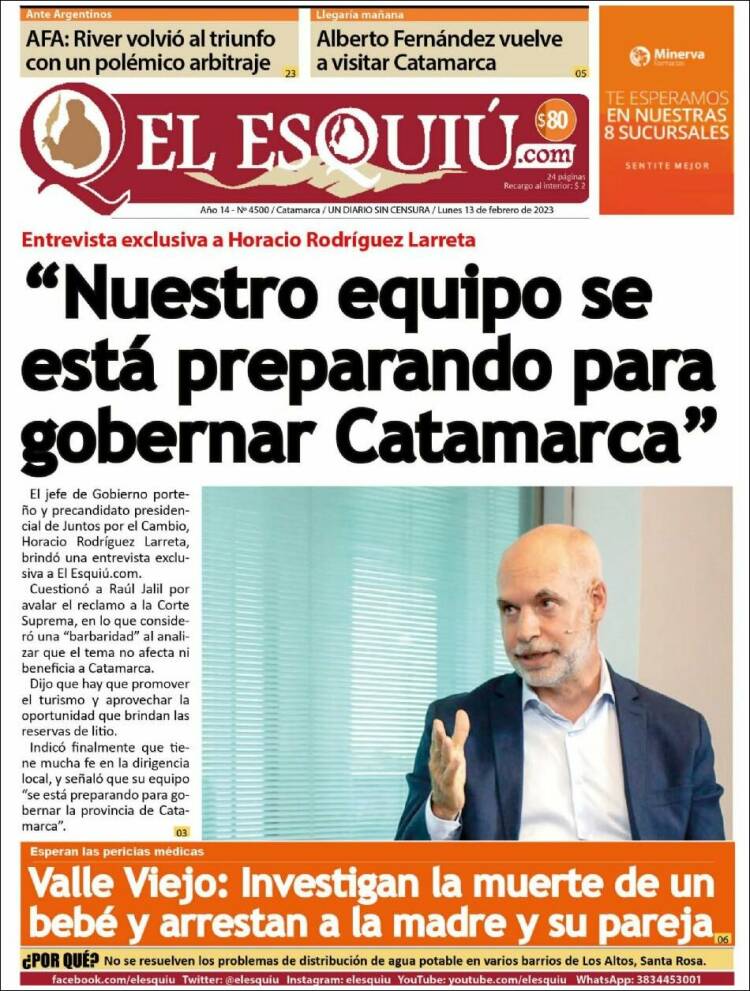 Portada de El Esquiu (Argentina)