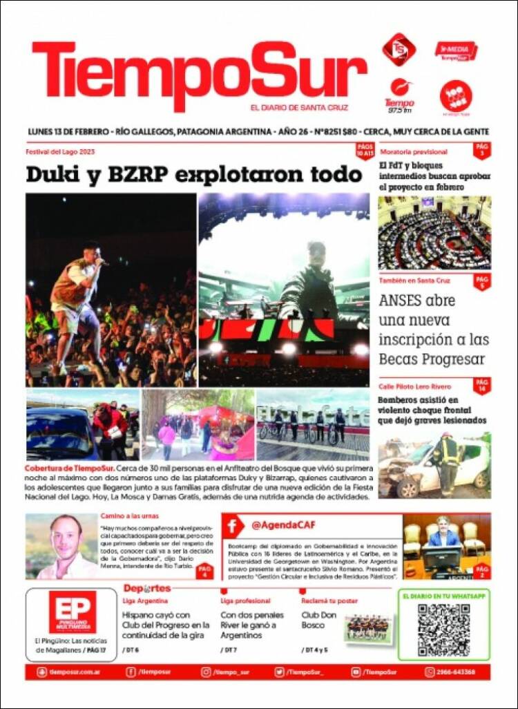 Portada de Tiempo Sur (Argentina)