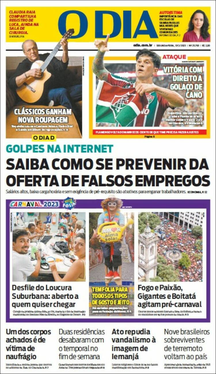 Portada de O Dia (Brésil)