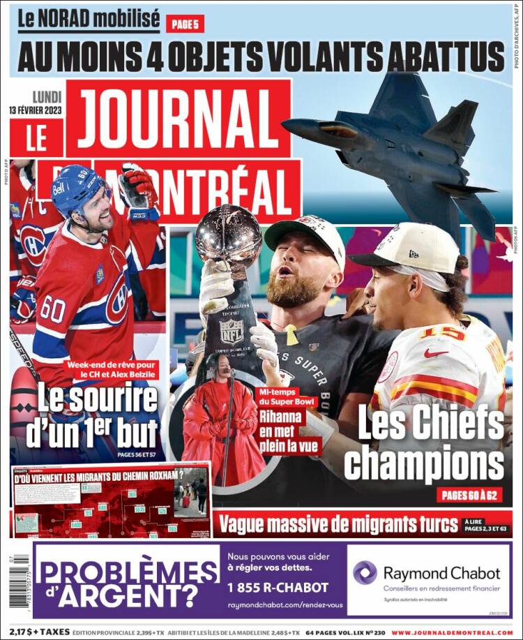 Portada de Le Journal de Montréal (Canada)