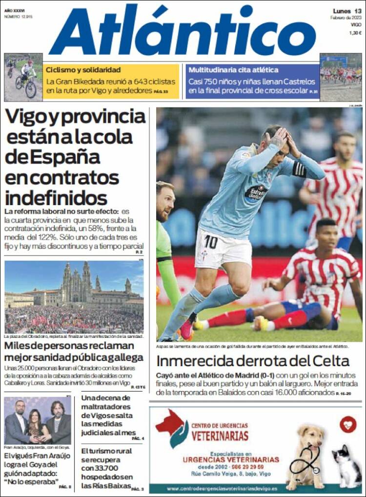 Portada de Atlántico Diario (Spain)