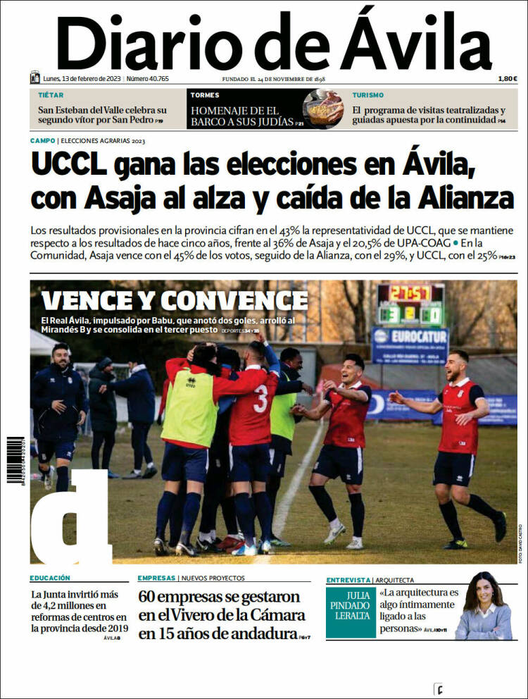 Portada de Diario de Ávila (Spain)