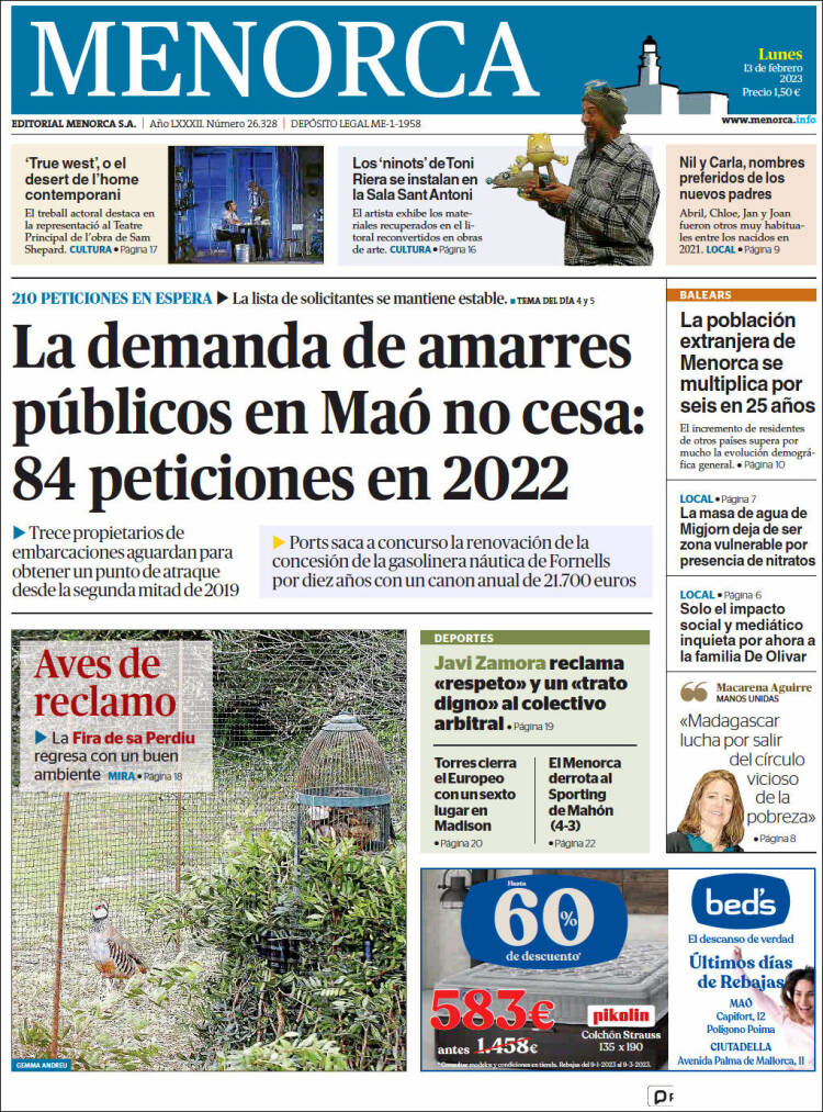 Portada de Menorca - Diario Insular (Spain)